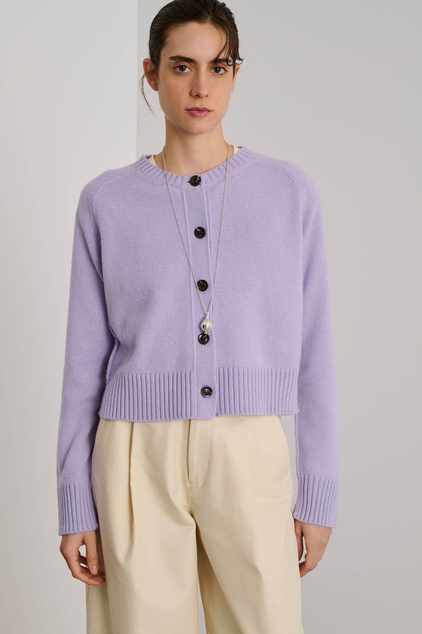 Cardigan Virginia - Lilas - Laine - Femme